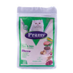 غذای خشک گربه بالغ پرامی مخصوص پوست و مو  1.5 کیلویی Pramy