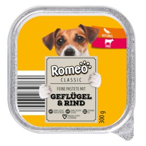 ووم سگ رومئو 300 گرمی با طعم گوشت پرندگان و گوشت گوساله